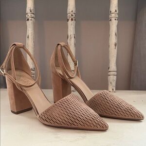 Franco Sarto Tan Block Heel Shoes